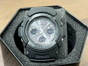 CASIO カシオ G-SHOCK 電波ソーラー デジアナ腕時計 AWG-M100B ブラック 箱 説明書 可動品