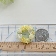 リース　ハンドメイド パーツ　樹脂 アクセサリー作り お花 ドールハウス ミニ　 薔薇 飾り　ブローチ　素材 66 _画像2