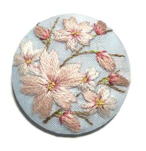 347.exit_deguchi ハンドメイド　桜　春　手刺繍ブローチ　プレゼント　和装帯留め　アクセサリー　バッグや帽子にも