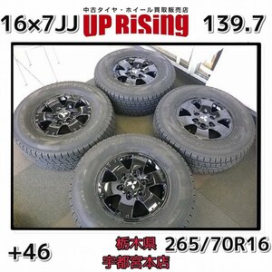 三菱　パジェロ　純正♪16×7JJ/139.7/6H/+46♪グッドイヤー ICE NAVI(アイスナビ）SUV♪265/70R16 112Q♪オリジナル塗装品♪R601SW5