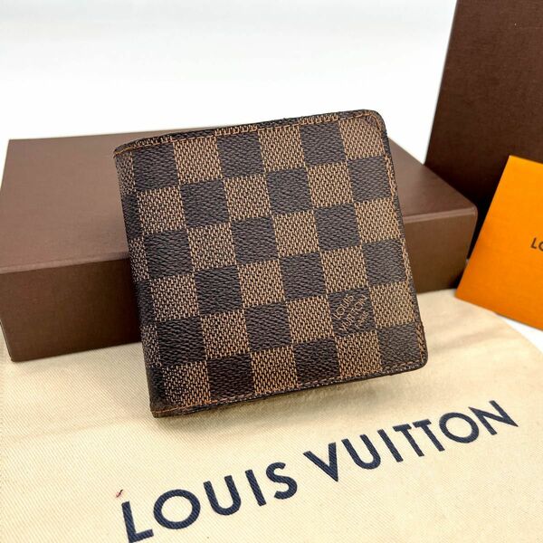 ルイヴィトン ダミエ コンパクト 財布 2つ折り 小銭いれ　メンズ財布　 LOUIS VUITTON