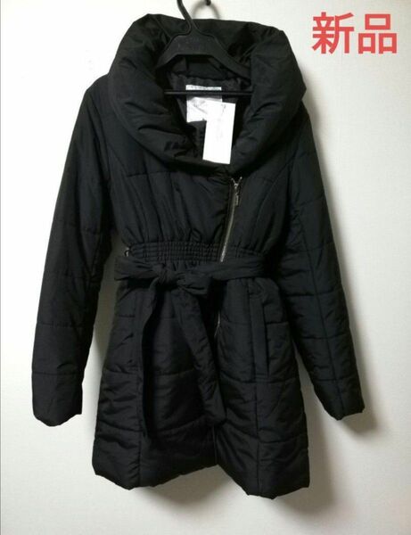 ●新品　中綿ジャケット　Lサイズ　黒　着痩せ効果