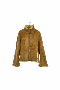 Made in ITALY CAFE JUBILEE shearling leather jacket レザージャケット ムートン ファー ブラウン サイズ44 ヴィンテージ 8