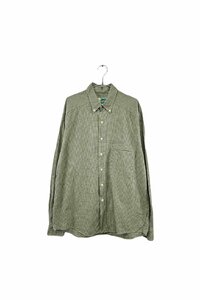 80's Made in USA Johnny Cotton shirt ジョニーコットン BD長袖シャツ チェック柄 グリーン サイズMD ヴィンテージ ネ