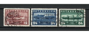 オーストリア 切手 1937年 Mi 639-641 3種完