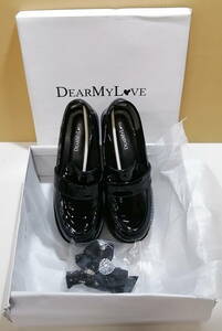 DearMyLove 夢展望 パンプス ビジューリボン 厚底 ローファー 24cm 