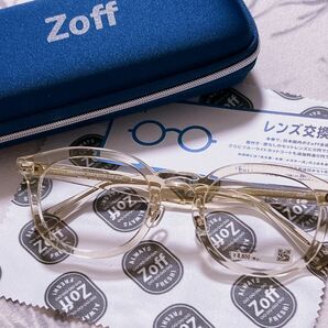Zoff CLASSIC クリアフレーム ウェリントン メガネ レンズ交換券付き 完売品 ピンク レア