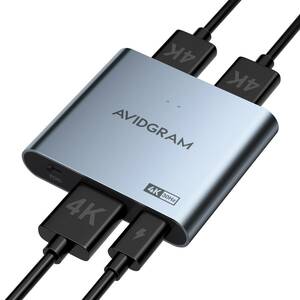 【中古】AVIDGRAM HDMIスプリッター 1イン2出力 4K HDMI 2ポートスプリッター 自動/コピー/固定モード付き デュアル同一ディス