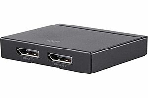 【中古】Monoprice 124567 1x2 ディスプレイポートスプリッター 4K@60Hz 21.6Gbps ブラック