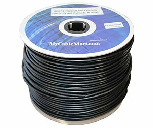 【中古】MyCableMart 1000フィート RG6/18AWG 6G-SDI (4K) バルク同軸HDビデオケーブル 6Ghz ブラック