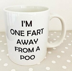 【中古】Funny mug - One Fart Away From A Poo - Adult Humour - Secret Santa gif