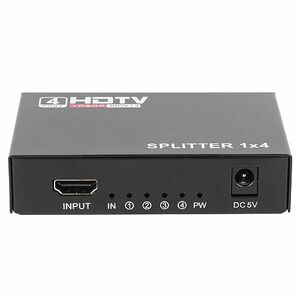 【中古】1080P HD スプリッター、USB 電源 1080P サポートメタルケース HDTV スプリッター 1 入力 4