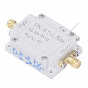 【中古】アンプ、低ノイズアンプ 簡単調整 0.5?3.5GHz 周波数 35dB ゲイン LNA 5V SMA 標準メスコネクタ。送信用