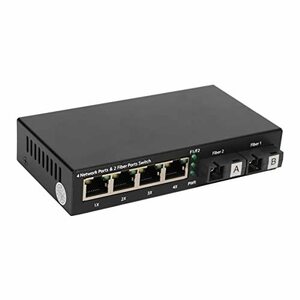 【中古】ファイバーメディアコンバーター RX1550nm 10 100 1000Mbps イーサネットスイッチ 家族向け 20km延長 (米国のプラ