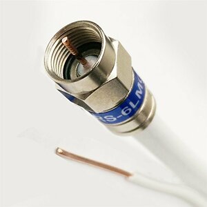 【中古】65ft White Coax RG-6 Cable w/Ground Messenger 3Ghz 75 Ohm 18AWG UL ETL