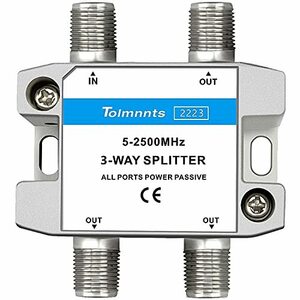 【中古】Tolmnnts 同軸ケーブルスプリッター 5-2500MHz CATV 衛星テレビ アンテナシステム MoCA構成に対応 (3ウェイ)