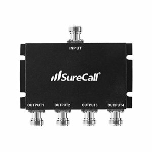 【中古】SureCall 4ウェイスプリッター ウルトラワイドバンド UWB 600-2700 MHz 高性能 Nメスコネクタ付き ブラック