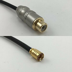 【中古】15cm RG316 RCA メス - SMB メス ピッグテール ジャンパー RF 同軸ケーブル 50オーム 6インチ