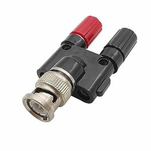 【中古】1 個 BNC オスプラグ - 2X 4mm デュアルバナナメスソケットバインディングポスト R/F 同軸同軸スプリッタコネクタアダプタ