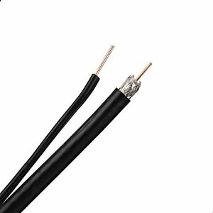 【中古】25?ft rg6同軸ケーブル3?GHzソリッド銅ブラックwith Groundワイヤ18?AWG UL Listed Satelliteデ