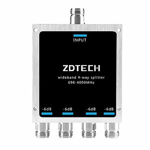 【中古】ZDTECH ワイドバンド 4ウェイスプリッター Nメスコネクタ付き 50オーム信号スプリッター 3G/4G/LTE/5G用 (698-40