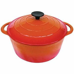 【中古】Round Dutch Oven Casserole Dish - Orange 26cm | A Round cast Iron Cass