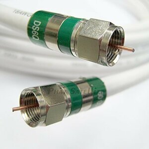 【中古】PHAT SATELLITE INTL - 3GHz 純裸銅 18AWG RG6 CL2 壁内同軸ケーブル グリーンデジコンFコネクター A