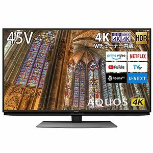 【中古】シャープ 4K チューナー内蔵 液晶 テレビ Android TV HDR対応 AQUOS 45V型 4T-C45BL1