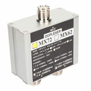 【中古】MX72 HAMアンテナコンバイナー 144-148MHzと400-470MHzの周波数範囲対応 超低挿入損失 60dBの超高絶縁性能 屋内