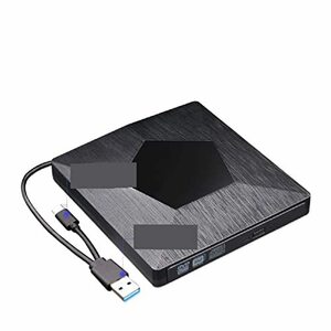 【中古】ポータブルDVDプレーヤー 外付け DVD ドライブ 光学式ドライブ USB/Type C CD-ROM プレーヤー CD-RW バーナー