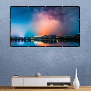 【中古】Folding Milk Silk Polyester Projector Film Curtain, Size:120 inch (16: