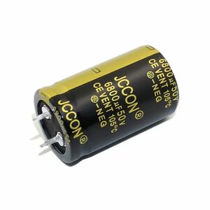 【中古】1 pc jccon 6800 uf 50 vブラックゴールド音響放電フィルタ容量 25*40mm