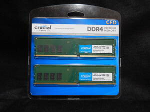 未使用　crucial DDR4-3200 メモリ 16GB X 2枚組 W4U3200CM-16GR