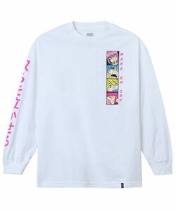 HUF ロンT MAKE EM CRY PT 2 L/S TE LONG SLEEVE T-SHIRT ロングTシャツ　長袖　ホワイト XXLサイズ ハフ