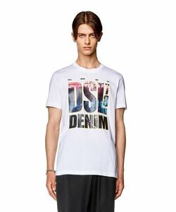 DIESEL Tシャツ ロゴ　デジタルグラフィック　ホワイト　 Mサイズ 