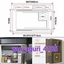 304ステンレスキッチン水槽シングルボウルバー水槽滝式引下げ蛇口及びセットダブル取付 (75x45x22cm)_画像7