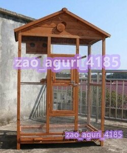 新品！鳥用品 大型飼育ケージ 網目の間隔 逃げ出防止 鳥小屋 木製鳥かご 多機能 整理しやすい 快適な空間 屋外用 056