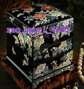  new arrival * original handmade made feeling of luxury * lacquer ware natural shell wooden pearl layer Rucker shell jue Reebok s gem box marriage accessory case box many layer 