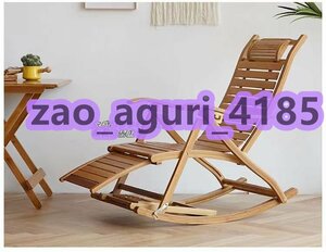 Art hand Auction Mecedora de bambú muy recomendada, silla plegable para ocio, silla para siesta, silla para el hogar, altura ajustable con cojín largo F306, trabajos hechos a mano, muebles, Silla, Silla, silla