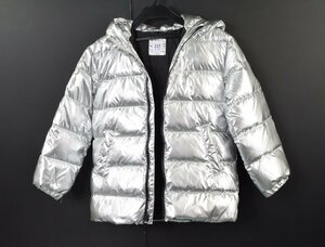 1265-23Y0276★ギャップキッズ GAP KIDS 美品★シルバーカラー ダウンジャケット 8 子供服 男の子 女の子