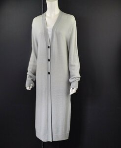 1265-23Y0331★ジルサンダーJIL SANDER★ラグジュアリーな柔らかロングカーディガン 32 グレー ウール100＆ 春秋