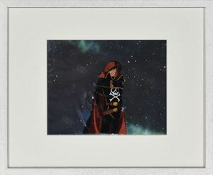 [ cosmos sea . Captain Harlock ] cell picture background copy attaching 19.5×25.5 F:37×45 frame Matsumoto 0 . original work 
