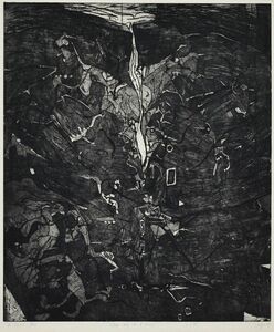 ホルスト・ヤンセン版画26「Alter Beng」　銅版画　限25　額装　1964年作　サイン有　59×49.5　F:87×76.5　Horst Janssen