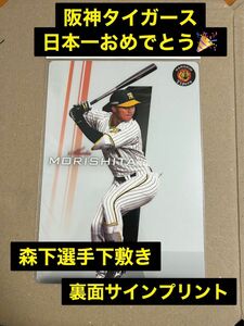 阪神タイガース　森下選手　サインプリント下敷き　新品　未使用　☆即購入OK☆