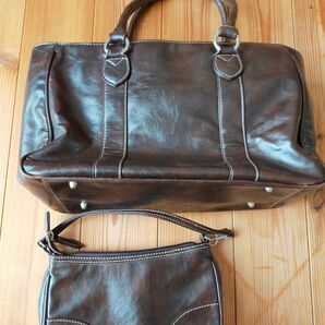 茶色 ブラウン トートバッグ ハンドバッグ 自立できるカバン 2点 まとめ売り