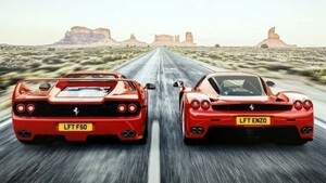  Ferrari F50 Enzo Ferrari общественная дорога . едет F1 картина способ обои постер очень большой версия 1023×576mm(. ... наклейка тип )001S1