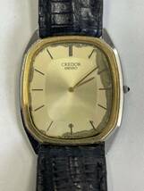 95.稼働品・SEIKO CREDOR セイコー クレドール 6730-5080 K14/585 コンビ ベゼル クォーツ メンズ 腕時計//EI130_画像1