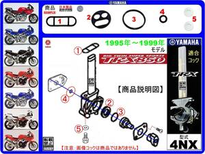 TRX850　フレーム打刻型式4NX　1995年～1999年モデル【フューエルコックアッセンブリ-リビルドKIT-２β】-【新品-1set】燃料コック修理