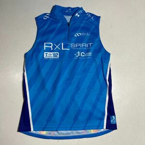 R×L(アールエル) 陸上 マラソン ランニング ハーフジップ 3ポケット ノースリーブシャツ WILD DRY Mサイズ