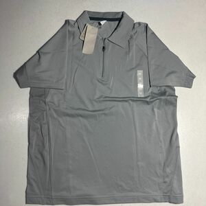 ユニクロ UNIQLO 灰 シルバー ハーフジップ ポロシャツ ドライシャツ Mサイズ 未使用 紙タグ付